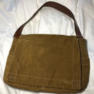 Fossil 1954 corduroy leather messenger bag